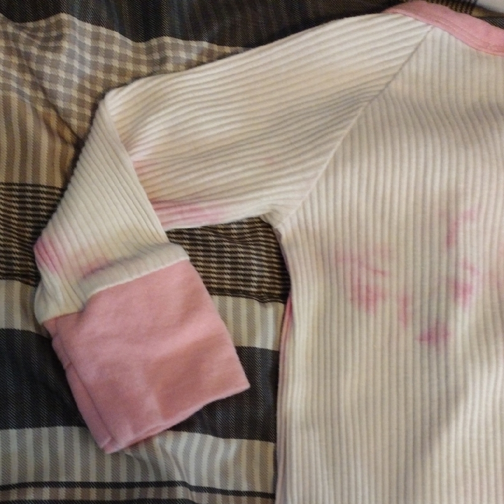 Pink Tie-Dye Ribbed Zip Front Kids One-Piece - Picture 9 of 11